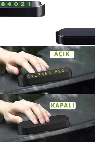 Araç Park Numaratörü Fosforlu Parkmatik Kapaklı Gizlenebilir Aç Kapa Sistemli Oto Numaratör ürün görseli 1