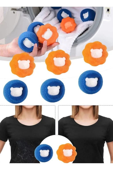 2ADET Giysilerdeki KediKöpek Tüyleri,Saç,Kıl Gibi Tüyleri Toplayan Çamaşır Makinesi Tüy Toplama Topu - Resim 4
