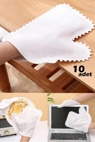 10 Adet Mikrofiber Sihirli Toz Alma Eldiveni Çift Taraflı Mutfak Banyo Mobilya Toz Alma Eldiveni ürün görseli 1