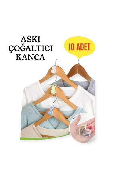 Askı Çoğaltıcı Kanca 10 Adet Elbise Pantolon Askı Klips Seti Dolap Toplayıcı Raf Içi Düzenleyici ürün görseli