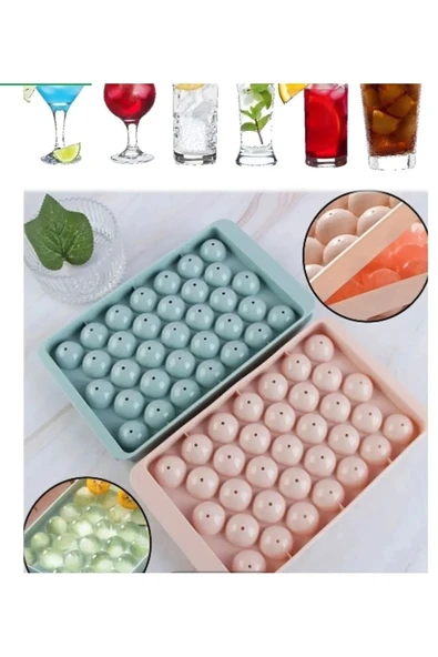 33 Gözlü Mini Buz Topu Yapma Kalıbı Buz Küpü Kokteyl Için Pratik Buzmatik Pratik Buzluk ürün görseli 1