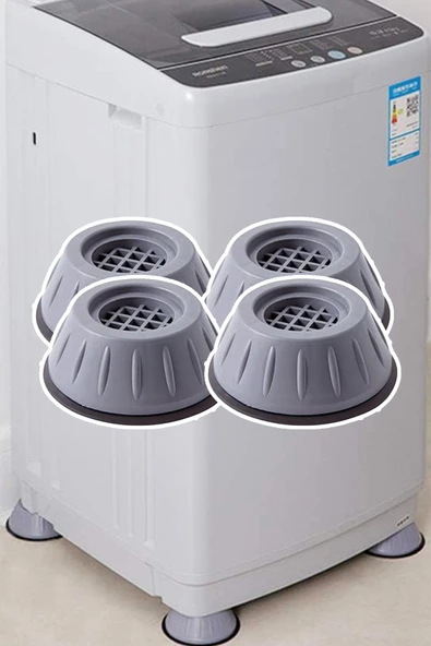 4lü Beyaz Eşya Altlığı Gürültü Titreşim Ses Önleyici Ayak Çamaşır Makinası Makine Altlığı makyaj - Resim 6