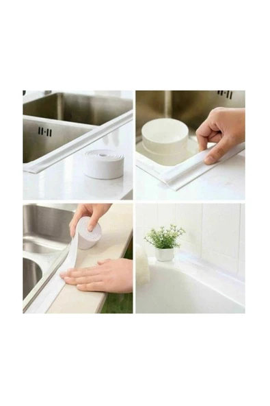 3,2 M Beyaz Su Sızdırmaz Mutfak & Banyo Lavabo Kenar Bandı & Şerit Yapışkan ürün görseli 1