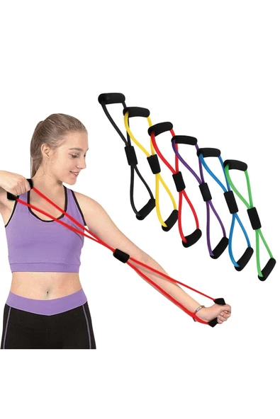 8 Şekil Egzersiz Direnç Lastiği/bandı - Resim 4
