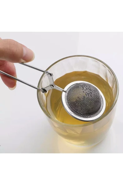 Bitki Çayı Süzgeci Pratik Çay Demleme Çelik Paslanmaz Maşalı Süzgeç Makas Süzgeçler - 5