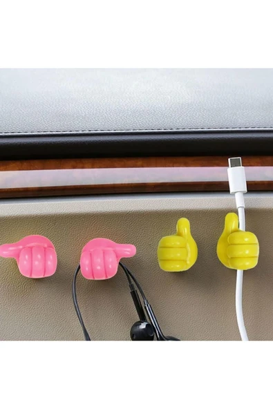 Başparmak Kablo Tutucu 4 ADET Silikon Araba Ev Organizatör Diş Fırçası Kulaklık Tutucu Karışık Renk - 2