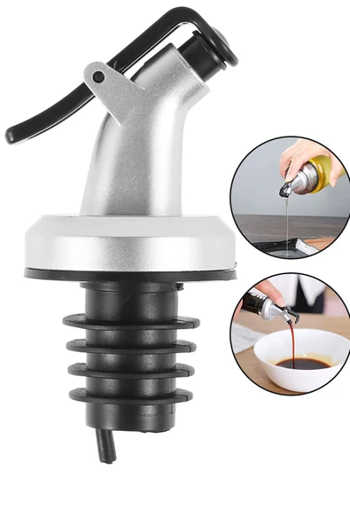 3Lü Kapaklı Yağ Tıpası Yağdanlık Şişe Ucu Yağlık Sirkelik Sosluk Şişe Başlığı Damlatmaz - Resim 6