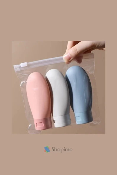 3 Adet Seyahat Tipi Doldurulabilir Krem Şampuan Şişe Seti Krem Kutusu 60 Ml - 2