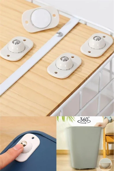 8 Adet Yapışkanlı 360 Derece Döner Tekerlek Bilyeli Eşya Kaydırma Aparatı Kolay Taşıma Bilyeleri ürün görseli 1