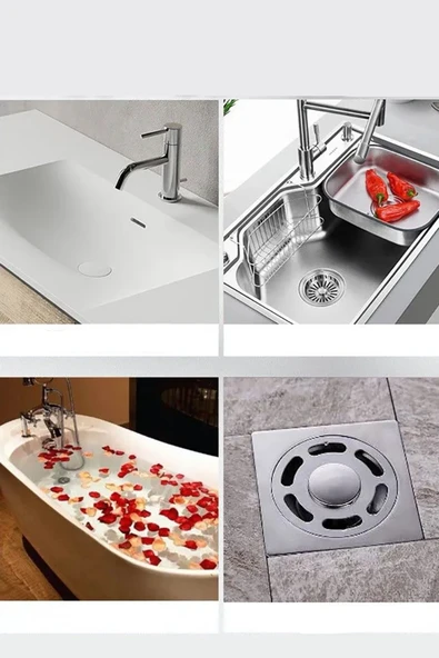 5 Adet Yapışkanlı Banyo Gider Koruyucu Saç Toplayıcı – Gider Böcek Koruyucu Gider Süzgeci 5Li - Resim 3