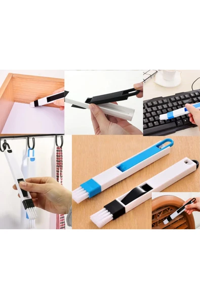 2 Adet Sökülebilir Çok Amaçlı Temizlik Fırçası Klavye, Köşe, Klima, Pencere Kenarı Mini Cep Fırça - Resim 4