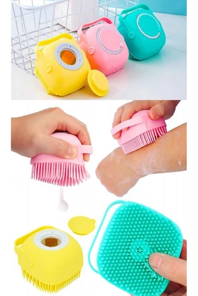 Banyo Duş Kesesi Sabun Duş Jeli Hazneli Masaj Lif Fırçası Kese - Resim 2