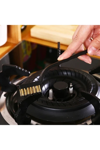 3 Adet Ocak Fırın Mangal Izgara Airfryer Temizliği Tel Pas Sökme Fırçası 3lü Yağ Temizleme Fırçası - Resim 4