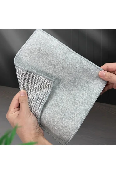 8 Adet Bulaşık Teli Süngeri Tel Bez Bulaşık Bezi Telli Ovma Çift Katman Çizmez Mutfak Banyo - Resim 3