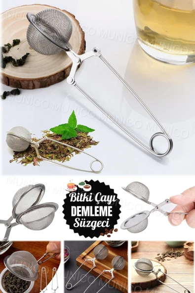 Bitki Çayı Demleme Süzgeci Çay İçin Çay Süzgeci – Kakao Pudra ve Şeker Eleği ile Çok Amaçlı Kullanım - Resim 4