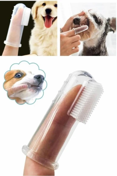 Bebek Ve Kedi Köpek Için Silikon Parmak Diş Kaşıyıcı Dil Temizleyici Diş Fırçası - 6