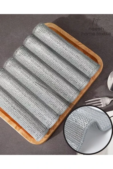 3 Adet Çift Katlı Çizmez Ovma Teli, Inox Tel Bez, Çizmez Bulaşık Teli, Tava Çizmez, Teflon Çizmez - Resim 5