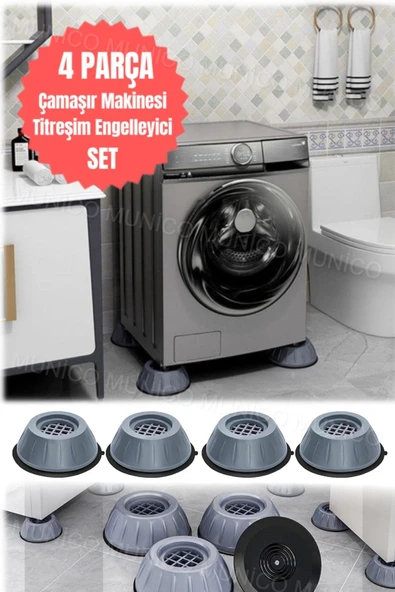 4'lü Çamaşır Makinesi Stoper Seti Gürültü ve Titreşim Önleyici Çamaşır Makinesi Pedleri Ayaklık - 4