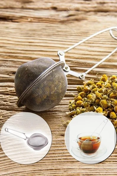 Bitki Çayı Demleme Süzgeci - Paslanmaz Çelik - Resim 2