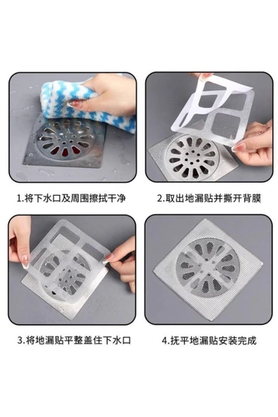 100 Adet Lavabo Süzgeci Banyo Gider Süzgeci Sineklikk Tamir Kiti Telli Gider Saç Toplayıc (MZ) - Resim 2