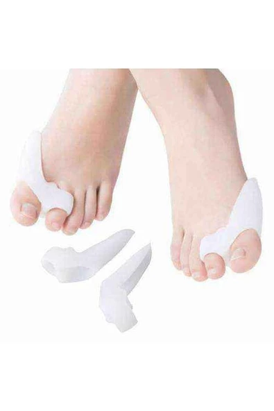Makaralı 2 Parmağa Geçen Ayak Bunyon Koruyucu Beyaz 1 Çift - Resim 2