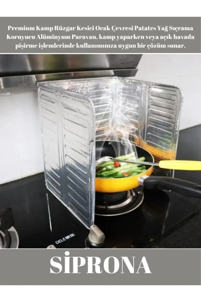 Premium Kamp Rüzgar Kesici Ocak Çevresi Patates Yağ Sıçrama Koruyucu Alüminyum Paravan ürün görseli 1
