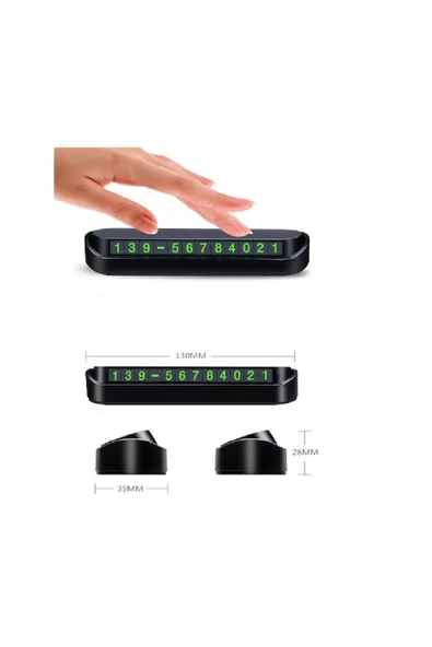 Fosforlu Açılır Kapanabilir Numaratör Ön Torpido Üstü Telefon Numarası Göstergesi Araba - Resim 4
