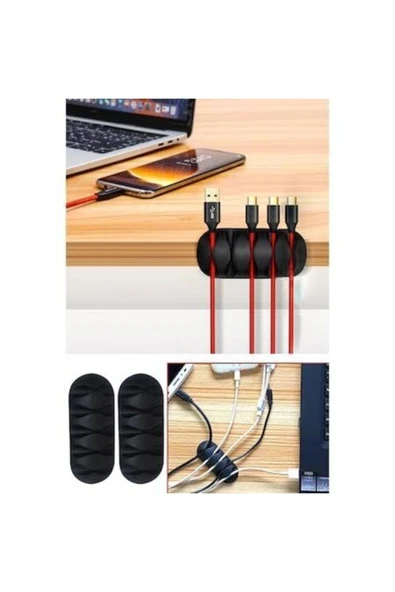 Kablo Tutucu 5 Kanallı 3lü Siyah ürün görseli 1