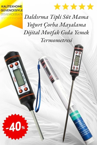 Pratik Dijital Gıda Termometresi Sıvı Gıda Et Süt Yiyecek Sıcaklık Ölçer Mutfak Gıda Termometresi