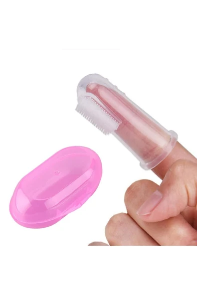 Parmak Bebek Diş Kaşıyıcı Diş Fırçası (MAVİ) - Resim 2