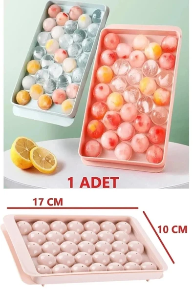 Küre Buz Kalıbı Kapaklı 33 Hazneli Yuvarlak Buz Kalıbı Kokteyl Sunum Buz Kalıbı - Resim 4