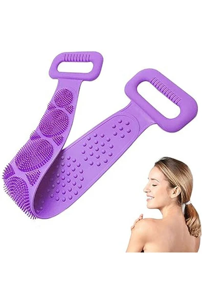 Silikon Banyo Vücut Duş Lifi Çift Taraflı Sırt Kesesi - Resim 2