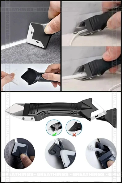 ÖZERUS 3'ü 1 Arada Fayans Derz Dolgu Kazıyıcı Sıyırıcı Silikon Sökücü Ve Uygulayıcı - Resim 3