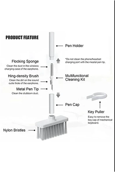 Klavye Bilgisayar Kulaklık Temizleme Araçları Tuş Çektirme Seti 5 I 1 Arada Temizlik Kiti ürün görseli 1