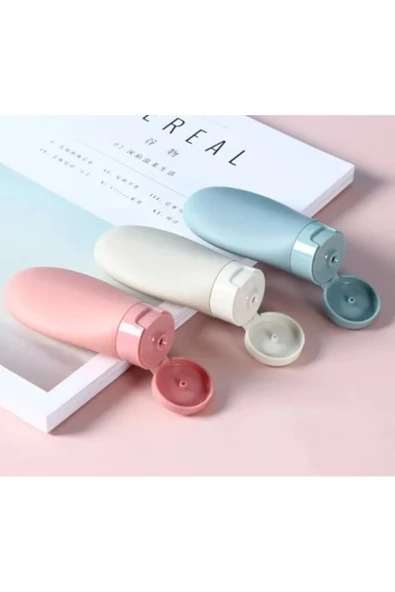 Seyahat Tipi Doldurulabilir Krem Şampuan Kutusu 3 lü Set ürün görseli 1