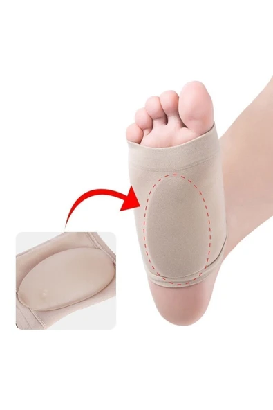 Kumas Düz Tabanlık Önleyici Medikal Ortopedik Tabanlık Ayak Ark Destek Çorabı Içe Basmalı - Resim 5