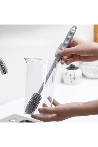 Silikon Cam Şişe Bardak Kavanoz Biberon Yıkama Fırçası Çok Fonksiyonlu Bulaşık Temizleme Fırçası