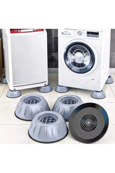 Gürültü Engelleyici ve Kaymaz Titreşim Önleyici Kauçuk Ayak Pedleri Çamaşır Makines - Resim 3