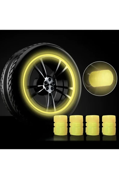 Mavi Renk Sibop Kapağı Fosforlu Floresan Led Pilsiz Araba Motorsiklet Bisiklet Lastik Sibop 2 adet - Resim 2