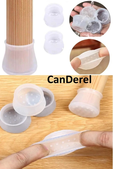 Masa Ve Sandalye Ayak Koruyucu Beyaz Silikon 12 Adet Zemin Koruyucu Silikon Pabuç ürün görseli 1