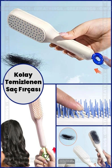Kolay Temizlenen Saç Fırçası Hızlı Temizlenen Saç Fırçası Tarak - 1