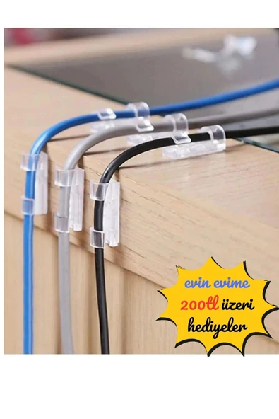 Kablo Sabitleyici Klips Yapışkanlı 20 Adet ürün görseli 1