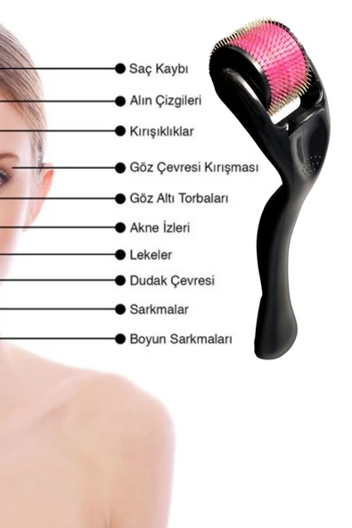 DERMANEW Cilt Leke Yüz Yenileme - dermaroller - tarak - saç masaj 540 İğneli Titanyum Roller (1 mm ) - 2