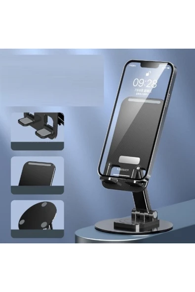 Katlanabilir Telefon Tutucu Stand Yuvarlak Tabanlı - Resim 5