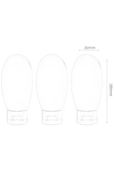 Seyahat Tipi Doldurulabilir Krem Şampuan Kutusu 3 lü Set - 5