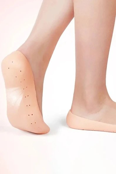 Main Shop Patik Ayak Topuk Çatlak Çorabı Ten Rengi Çorap Topuk Çatlak Giderici Ayak Bakım M-032 - Resim 6