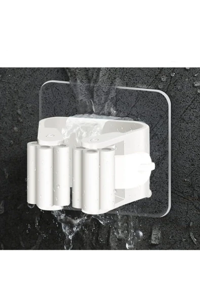 Mop Askısı Pratik Süpürge Ve Paspas Tutucu Duvar Askısı 4 Adet - Resim 5