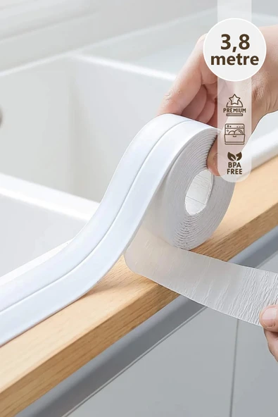 Kendinden Yapışkanlı Su Geçirmez Sızdırmaz Banyo ve Mutfak İçin Koruma Bandı - 3,8 Metre ürün görseli 1