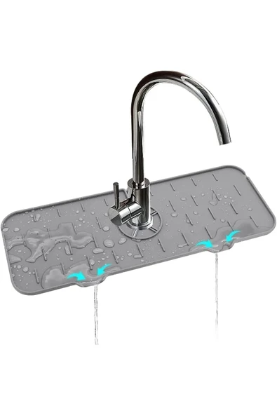 Mutfak Banyo Lavabo Kenarı Silikon Matı Silikon Musluk Su Sıçrama Önleyici - Resim 2