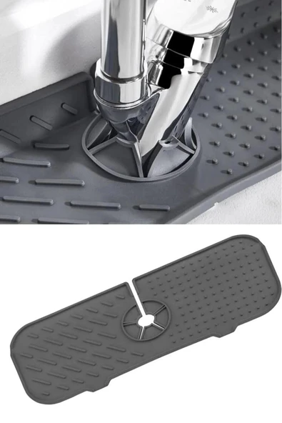 Esnek Musluk Lavabo Matı - Mutfak Banyo Batarya Su Tutucu Bulaşık Süngeri Matı - Resim 3